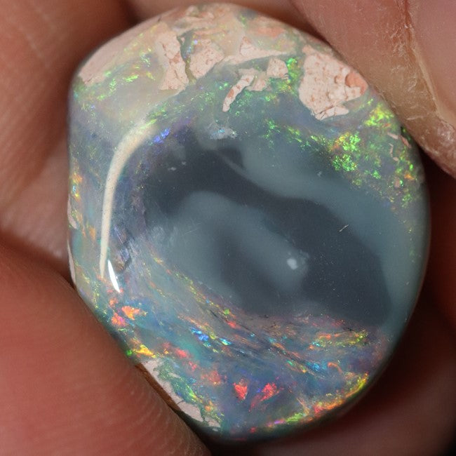 18.90 cts Australian Semi-Black Opal Rough, Lightning Ridge Polished Specimen