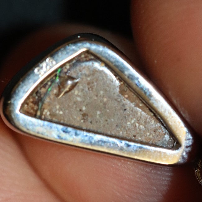 1.58 g Australian Boulder Opal with Silver Pendant : L 24.0 mm