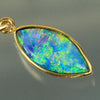 Opal Pendant Australian GEM Doublet Bright 14k GOLD 1.28g 23.7mm