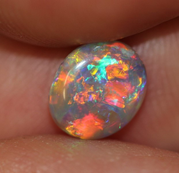 AUSTRALIAN LIGHTNING RIDGE Semi Black Opal SOLID Loose Cut Cabochon Stone 0.96ct