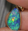 Opal Pendant Australian Doublet Bright 14k GOLD Jewelry 0.68g 18.8mm