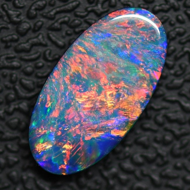 1.61 cts Australian Opal, Doublet Stone Cabochon, Lightning Ridge